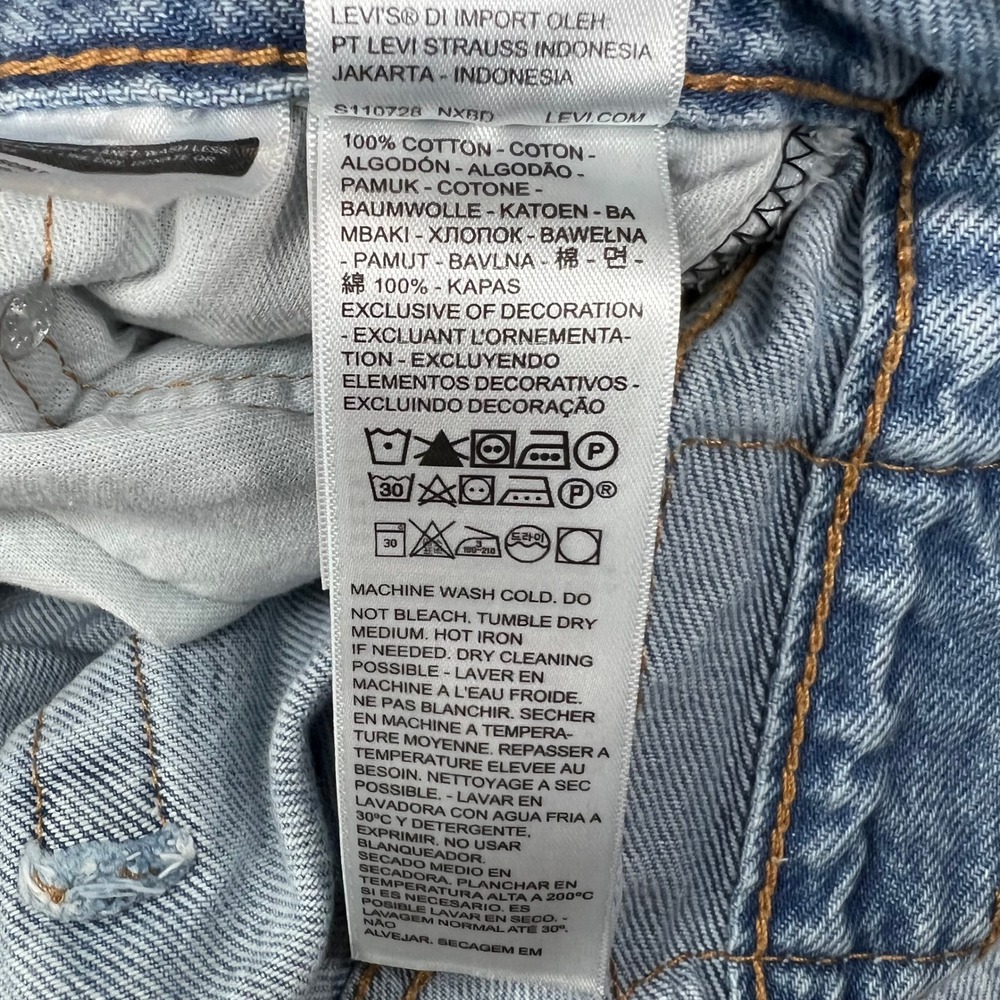 Levis 565 97 Loose Fit Straight Men 30x30 Light Wash Blue Cotton Jeans - Picture 10 of 14